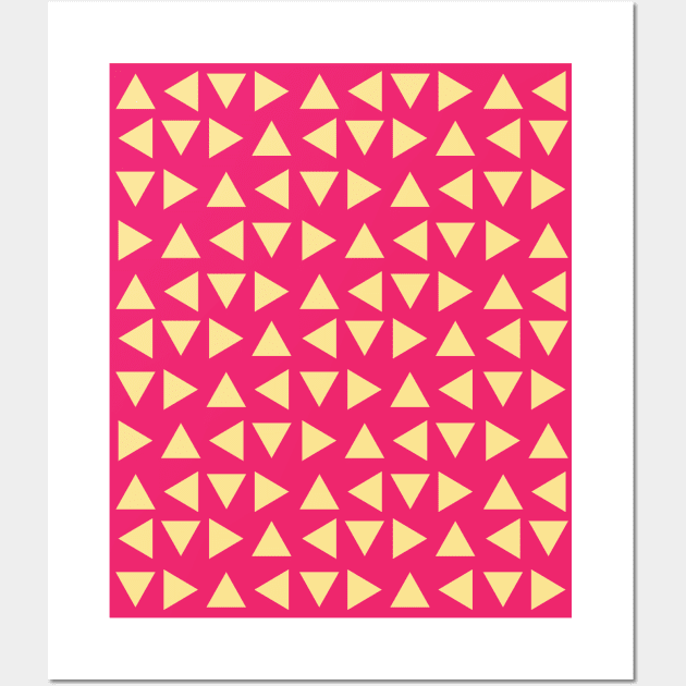 Pink and Beige Triangle Seamless Pattern 008#001 Wall Art by jeeneecraftz